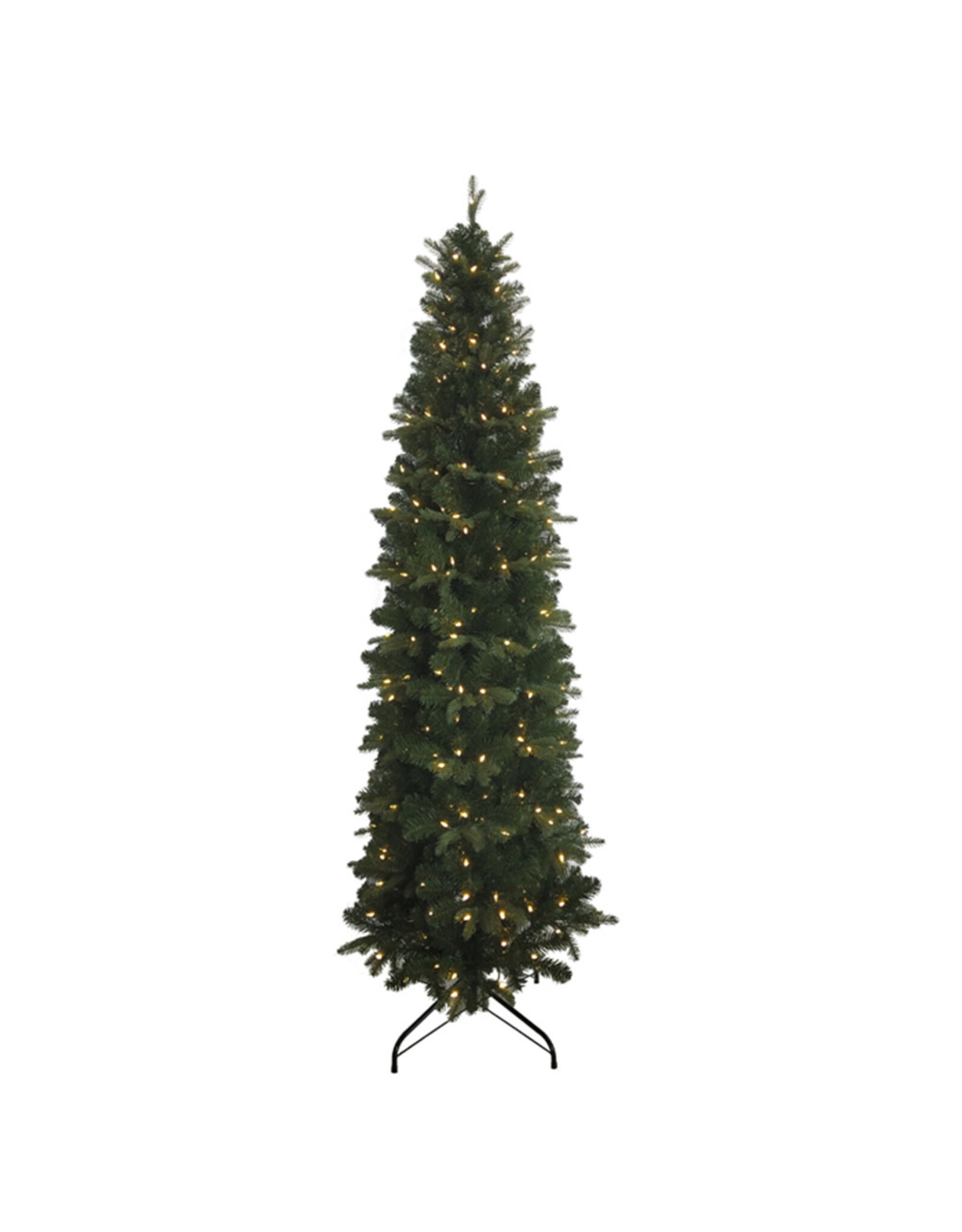 Kurt Adler 7 FT Pre-Lit WW LED Studio Spruce Tree Flat Thin Tree