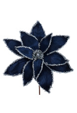 Kurt Adler Poinsettias & Picks Blue Velvet Flower Pick