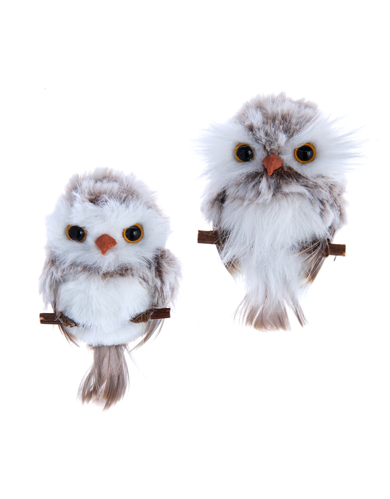 Kurt Adler Brown Hanging Owl Ornaments Set of 2 Assorted