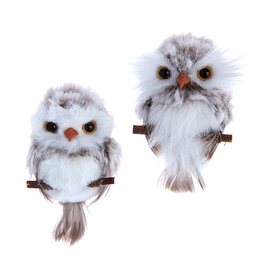 Kurt Adler Brown Hanging Owl Ornaments Set of 2 Assorted