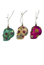 Kurt Adler Illuminated Gems USB LED Day Of The Dead Skull Ornaments