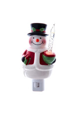 Kurt Adler Ceramic Snowman With Bubble Light Night Light