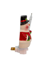 Kurt Adler Ceramic Snowman With Bubble Light Night Light