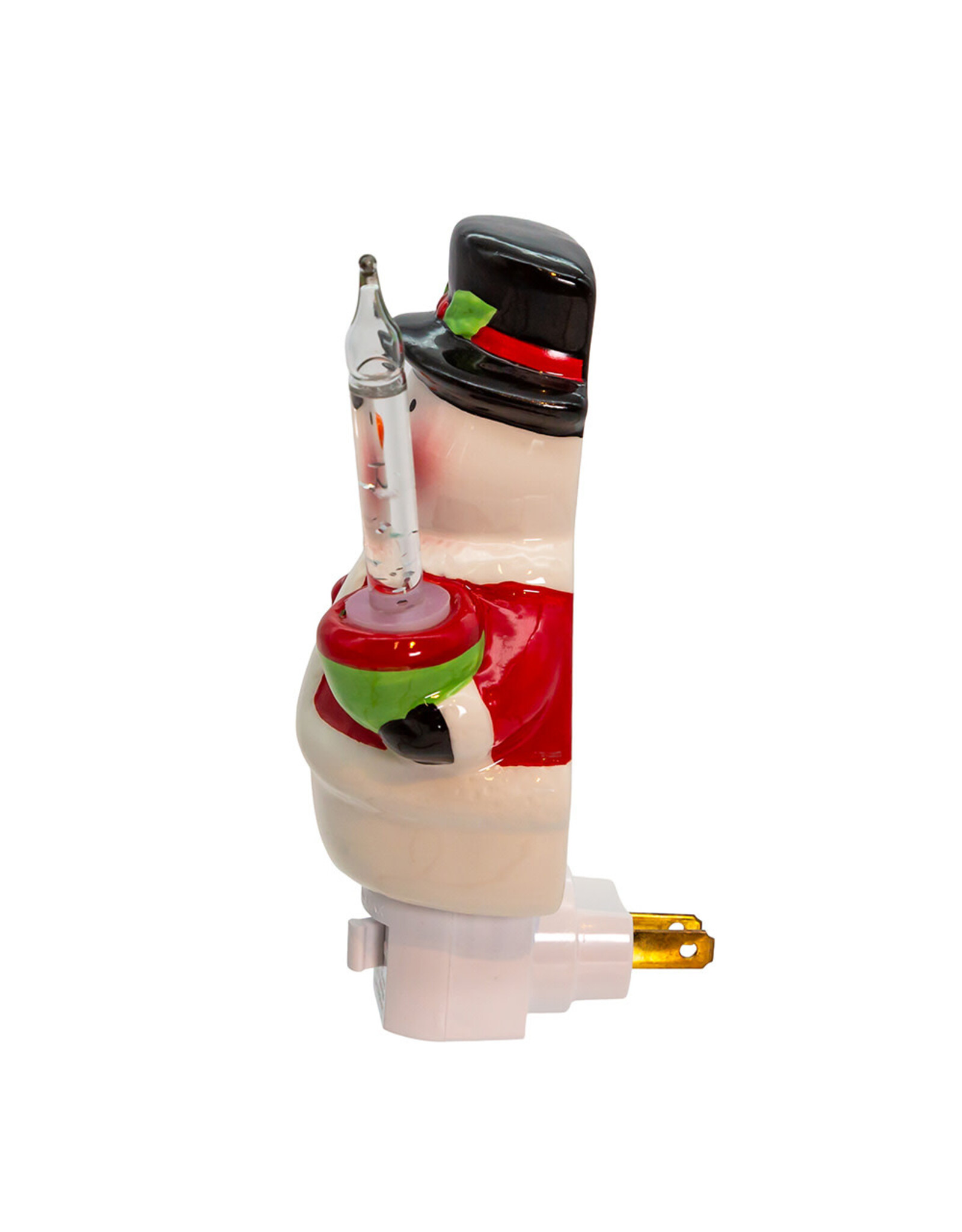 Kurt Adler Ceramic Snowman With Bubble Light Night Light