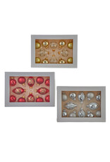 Kurt Adler Glass Gold Silver Red 35MM Ball N Finial Ornaments 36pcs