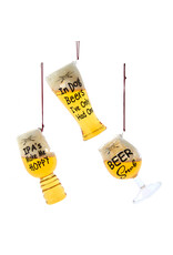 Kurt Adler Glass Beer Glass With Sayings 3 Assorted