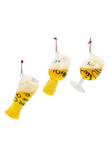 Kurt Adler Glass Beer Glass With Sayings 3 Assorted
