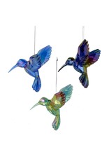 Kurt Adler Iridescent Hummingbird Acrylic Ornaments 3 Assorted