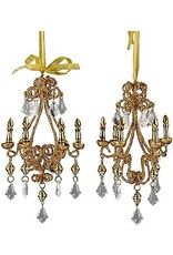 Kurt Adler Gold Crystal Chandelier Ornaments 8 Inch 2 Assorted