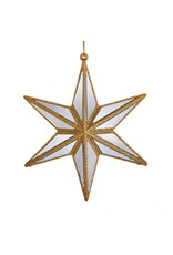 Kurt Adler Ivory and Gold Mirrored Star Ornament 5 Inch