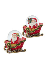 Kurt Adler Christmas Santa On Sleigh Snow Globes 2 Water Globes 45mm
