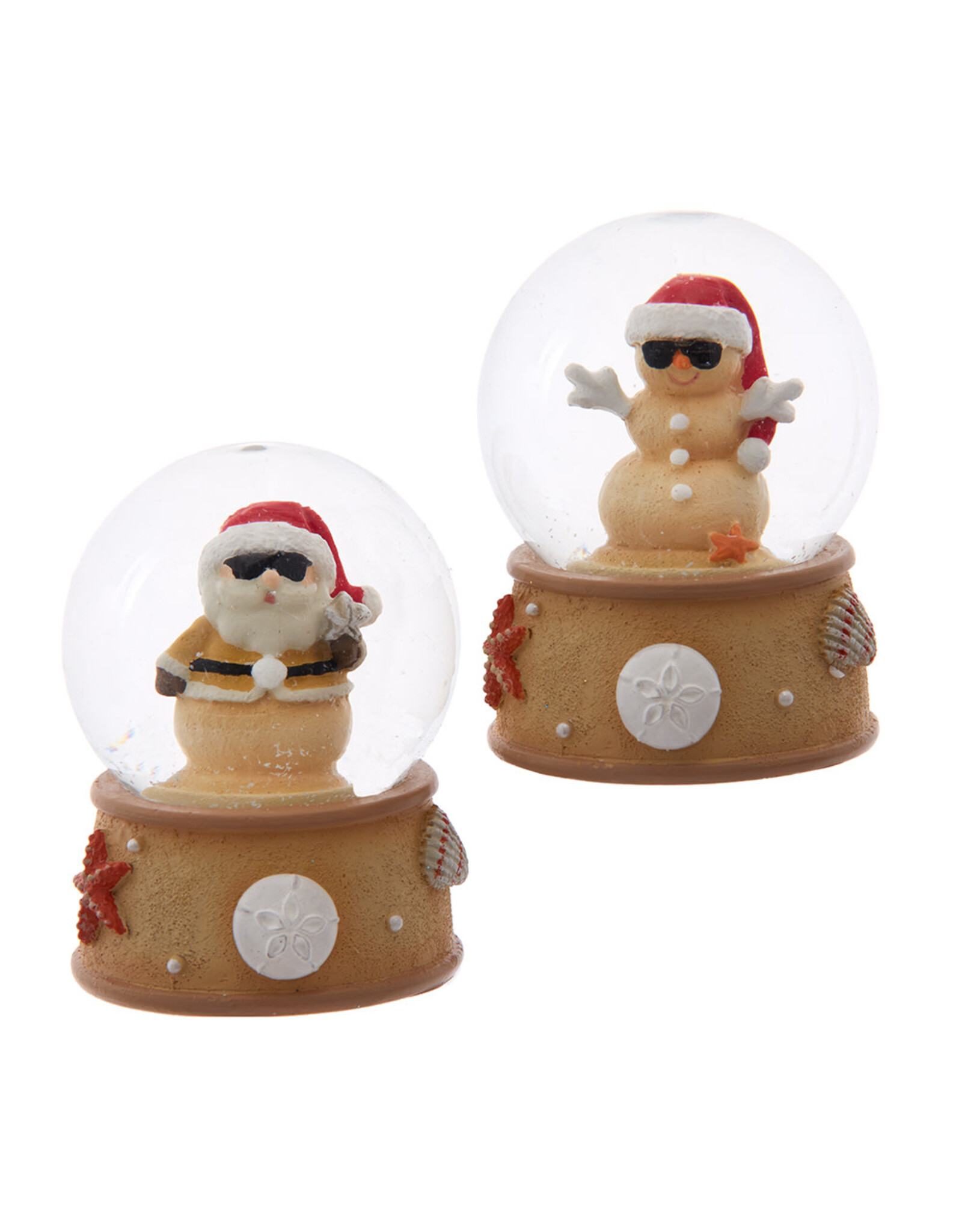 Kurt Adler Christmas Snow Globes 45mm 2 Assorted Beach Water Globes