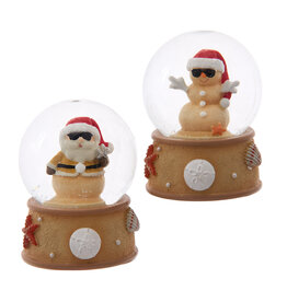 Kurt Adler Christmas Snow Globes 45mm 2 Assorted Beach Water Globes