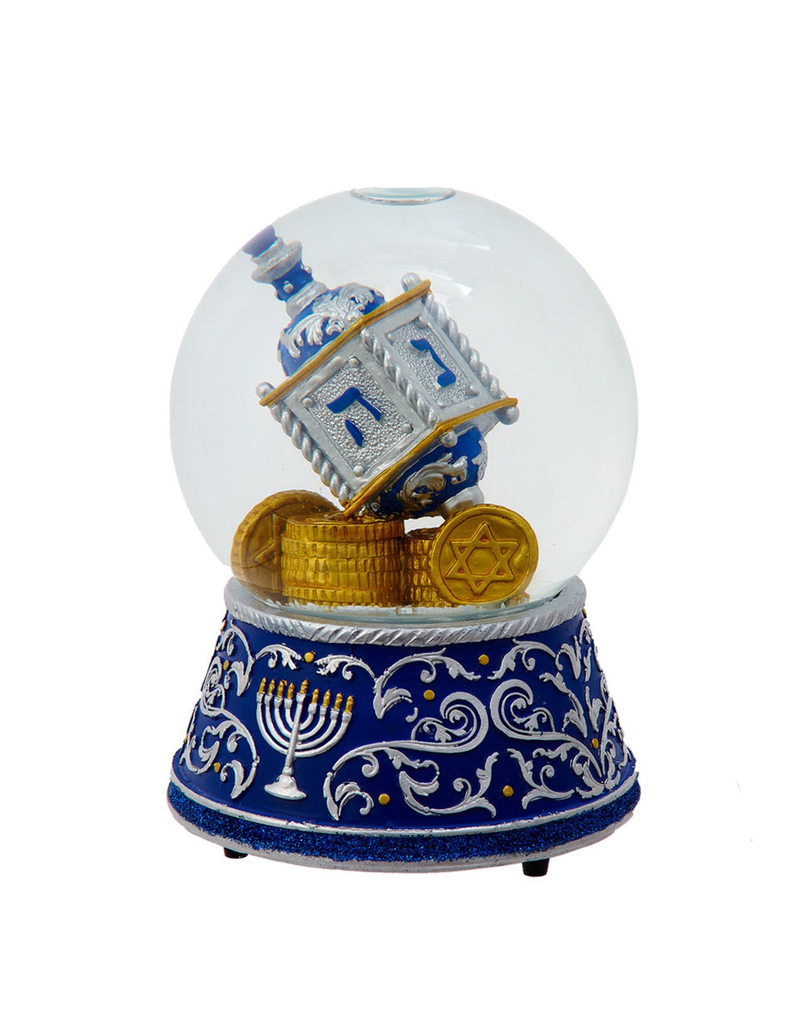 Kurt Adler Musical Hanukkah Snow Globes 100mm Water Globe