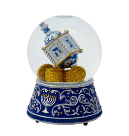 Kurt Adler Musical Hanukkah Snow Globes 100mm Water Globe