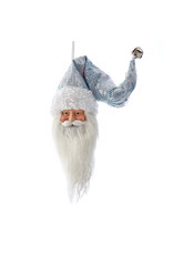 Kurt Adler Lavender Blue and Silver Santa Head Ornament 10 Inch