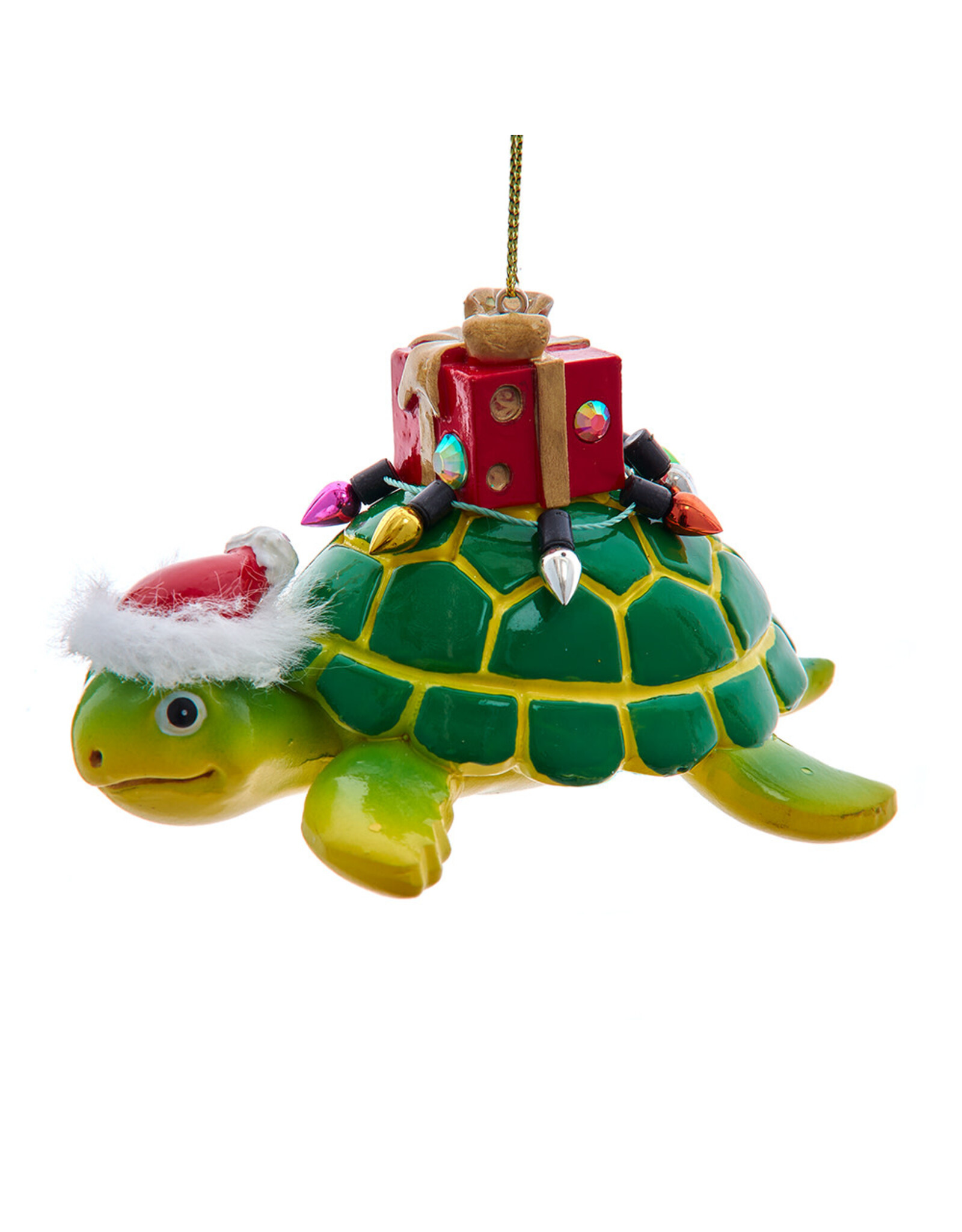 Kurt Adler Sea Turtle With Gift Box Ornament 4 Inch