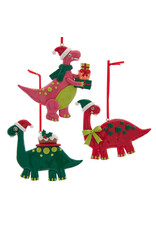 Kurt Adler Claydough Dinosaur Ornaments Set of 3 Assorted Dinosaurs