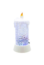 Kurt Adler Snow Globe Water Lanterns LED Cardinal Candle B/O