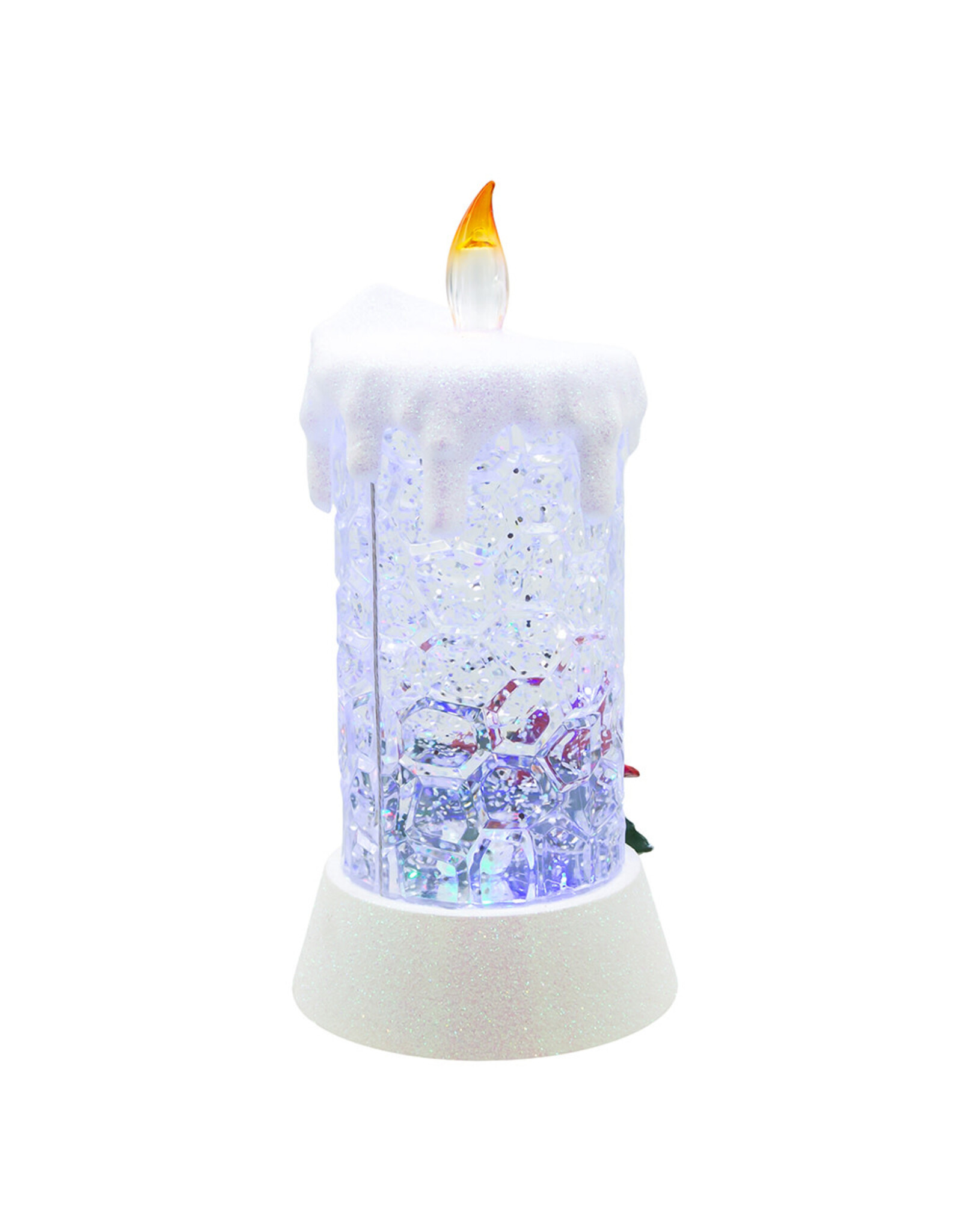 Kurt Adler Snow Globe Water Lanterns LED Cardinal Candle B/O