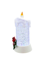 Kurt Adler Snow Globe Water Lanterns LED Cardinal Candle B/O