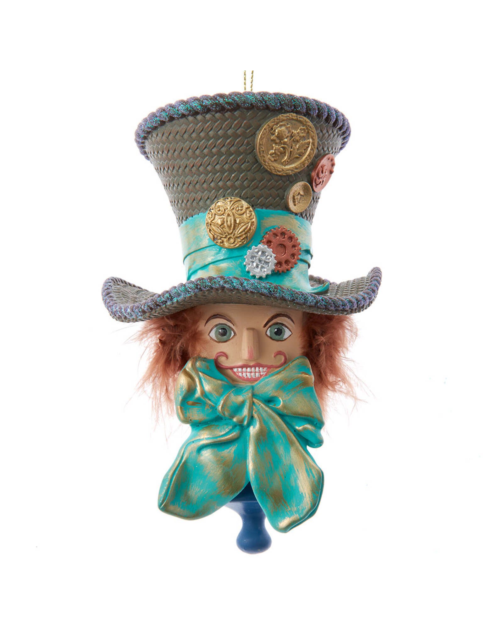 Kurt Adler Holly Hats Alice In Wonderland Ornament 6” Happy Hatter