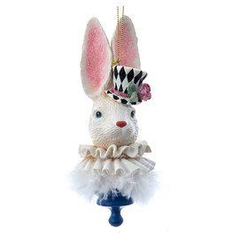 Kurt Adler Holly Hats Alice In Wonderland Ornament 6.5” Rabbit Hat