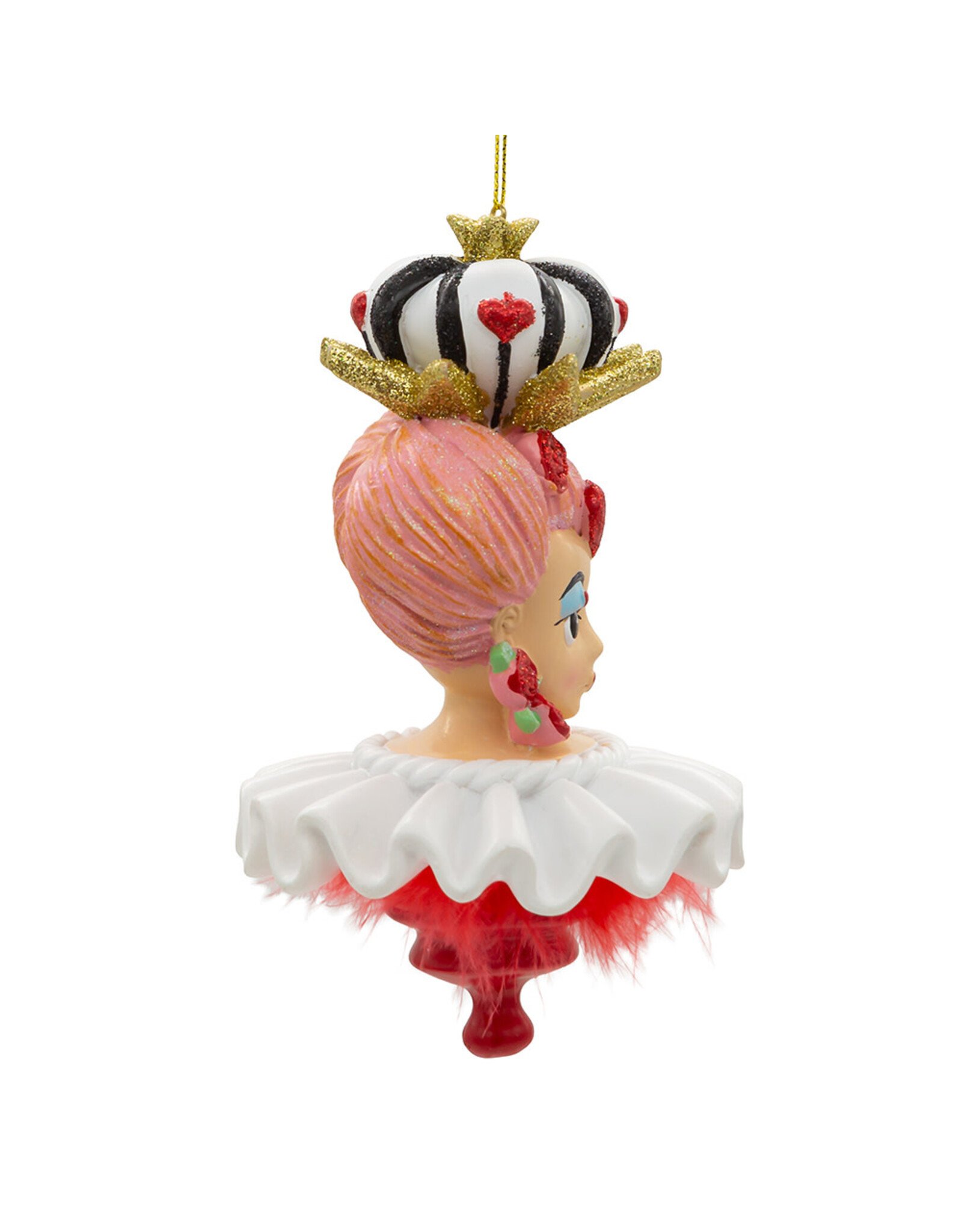 Kurt Adler Holly Hats Alice In Wonderland Ornament Queen Of Hearts