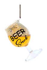 Kurt Adler Beer Glass Ornament w Saying Beer Snob