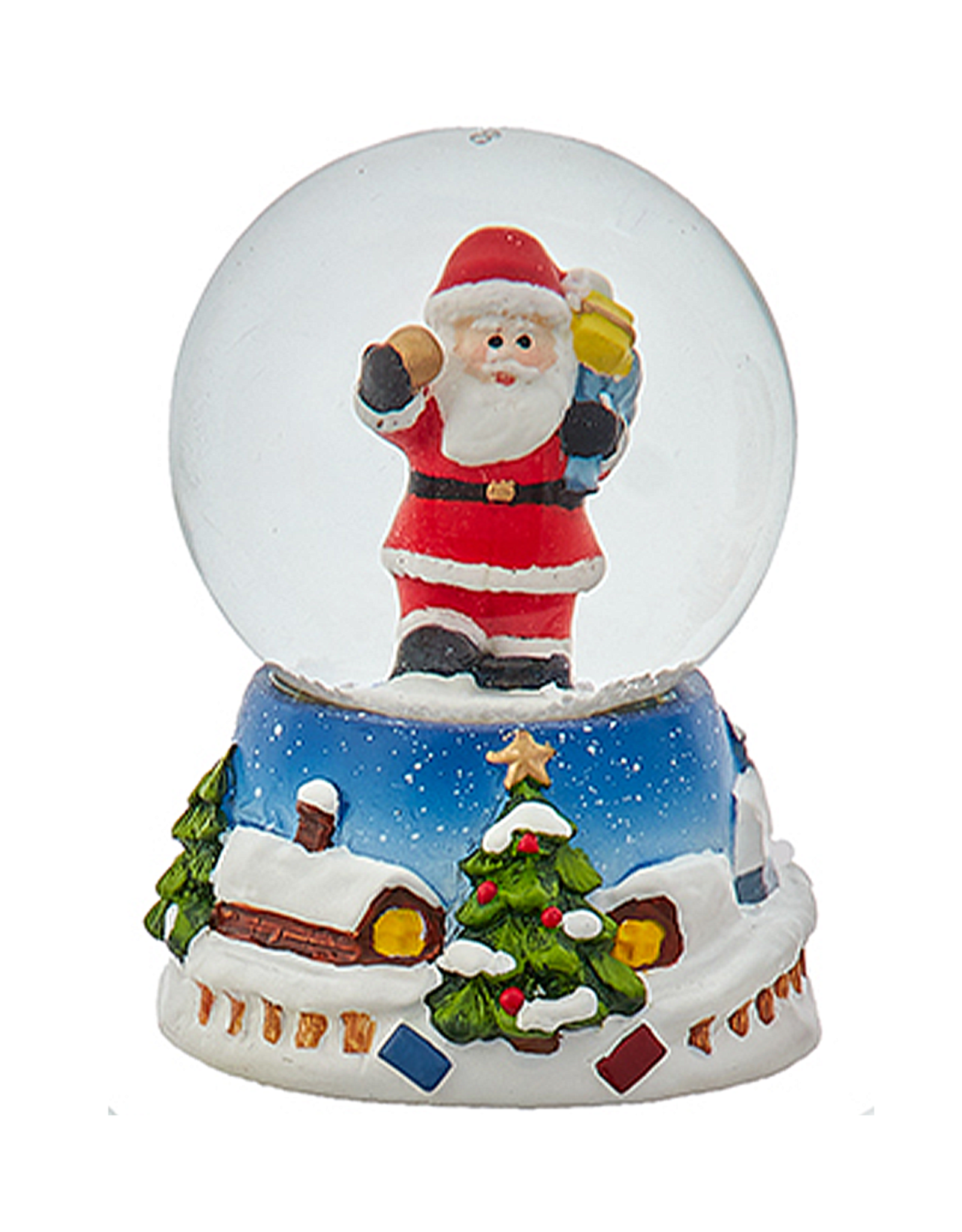 Kurt Adler Miniature Lighted Christmas Snow Globe 45mm Santa w Sack