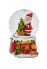 Kurt Adler Miniature Lighted Christmas Snow Globe 45mm Santa w Tree