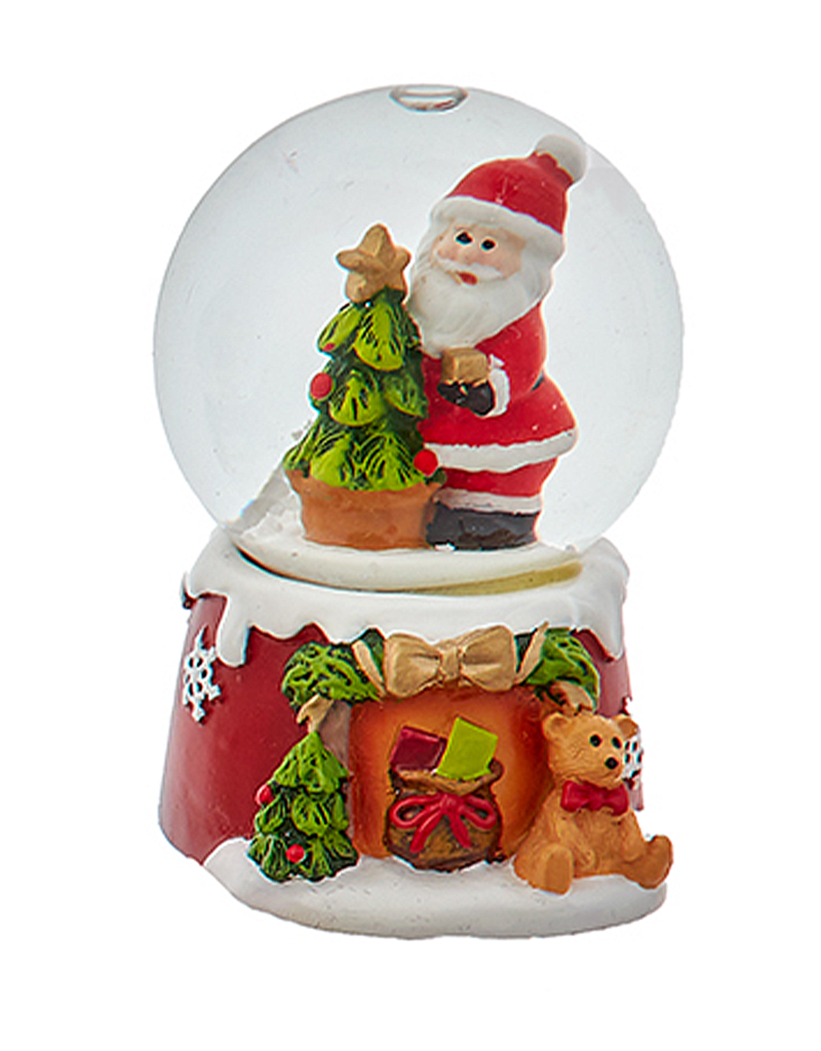Kurt Adler Miniature Lighted Christmas Snow Globe 45mm Santa w Tree