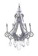 Kurt Adler Silver Crystal Chandelier Ornament 7 Inch SQR