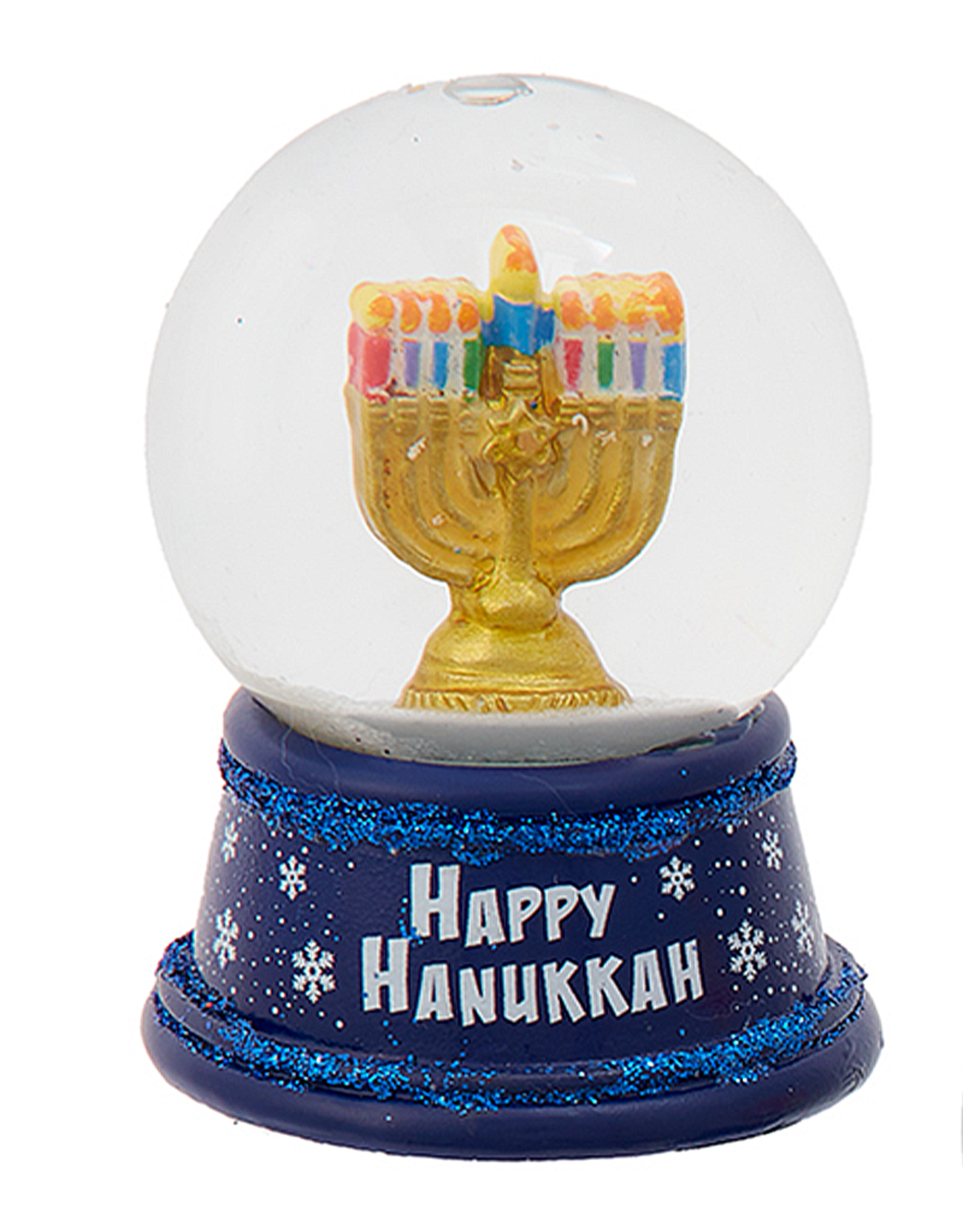 Kurt Adler Happy Hanukkah Snow Globe 45mm Menorah Water Globe