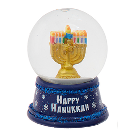 Kurt Adler Happy Hanukkah Snow Globe 45mm Menorah Water Globe