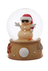 Kurt Adler Christmas Snow Globe 45mm Beach Snowman Water Globe