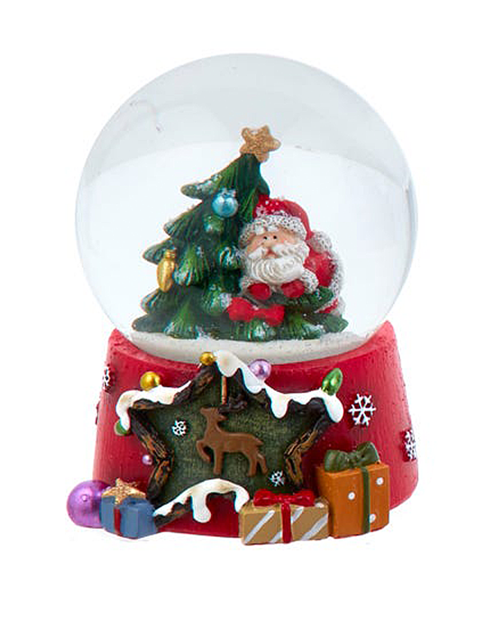 Kurt Adler Christmas Snow Globe 65mm Santa W Tree Water Globe TLFT