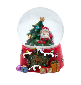 Kurt Adler Christmas Snow Globe 65mm Santa W Tree Water Globe TLFT