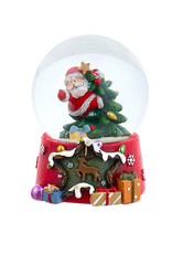 Kurt Adler Christmas Snow Globe 65mm Santa W Tree Water Globe TRGT