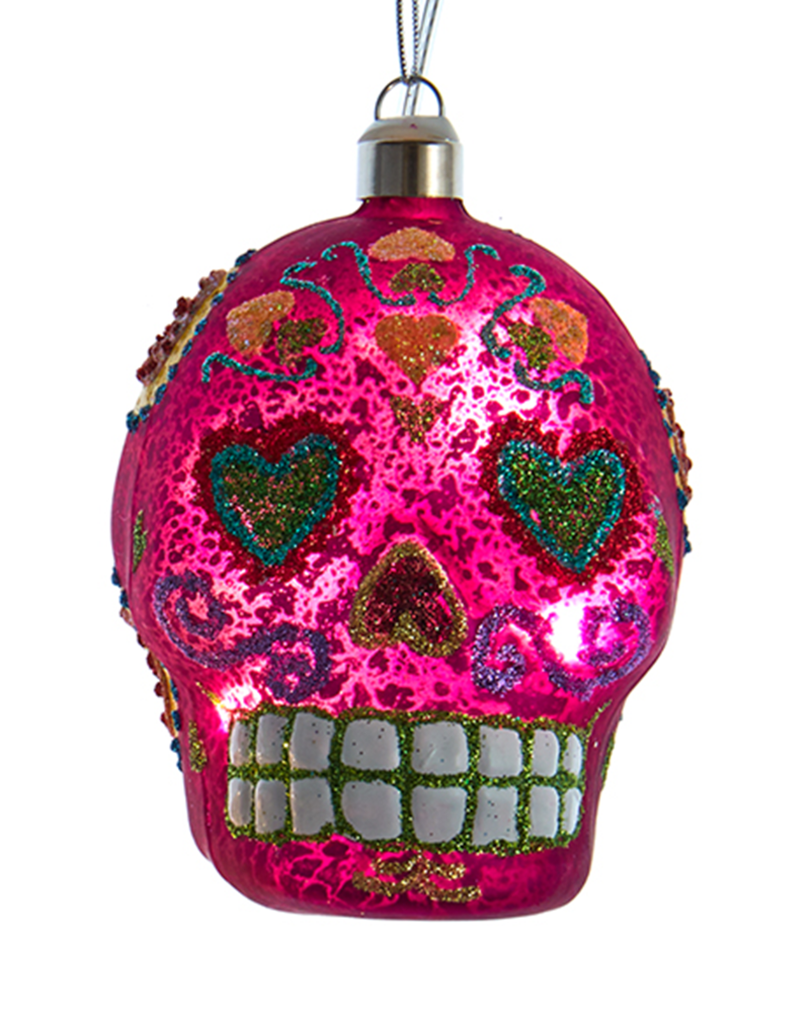 Kurt Adler Illuminated Gems USB LED Day Of The Dead Skull Ornament P