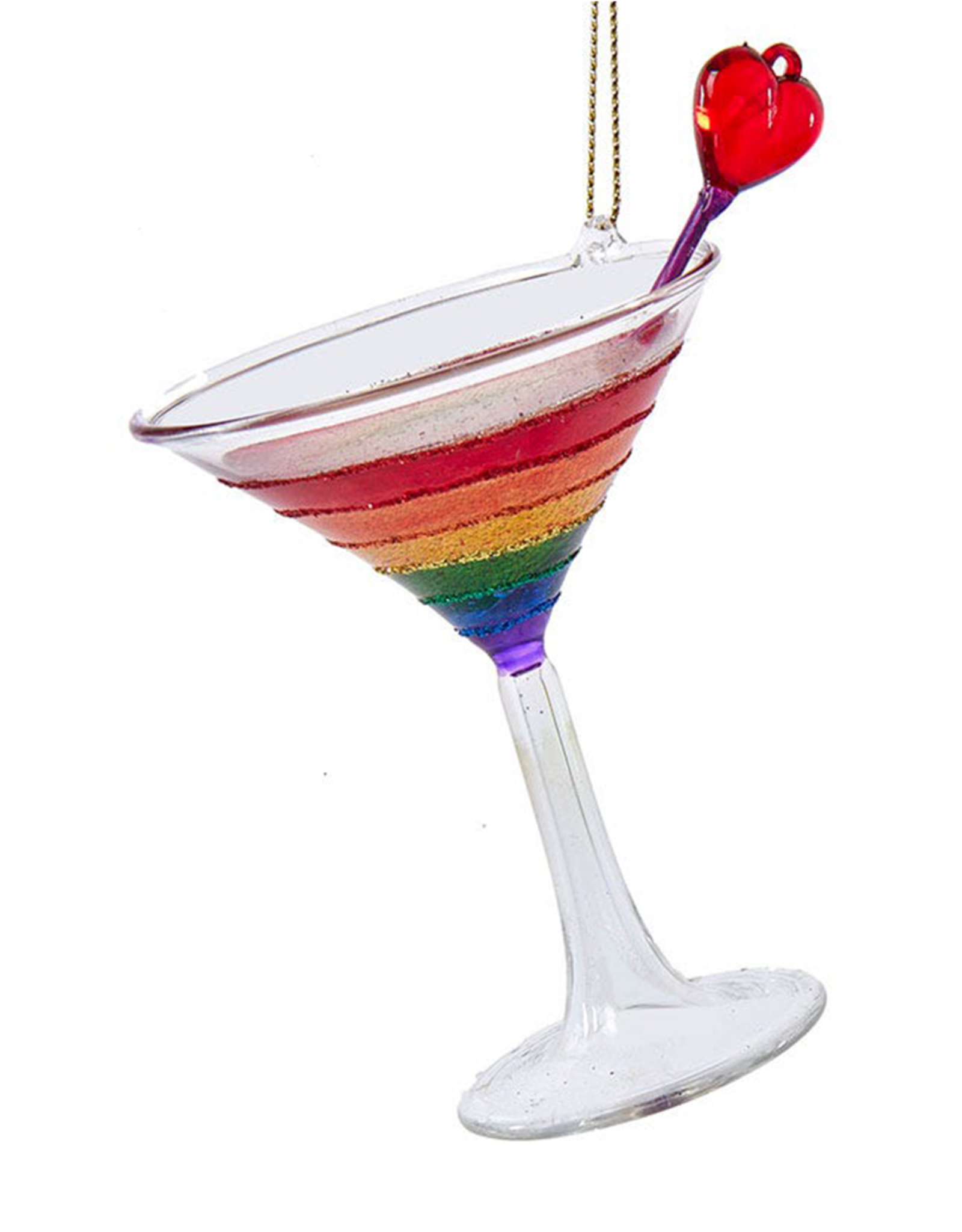 Kurt Adler Pride Glass Martini  Ornament