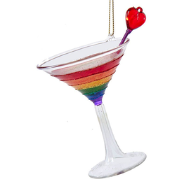Kurt Adler Pride Glass Martini  Ornament