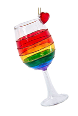 Kurt Adler Pride Glass Wine Glass Ornament