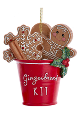 Kurt Adler Gingerbread Man In Pail Ornament w Saying Gingerbread Kit
