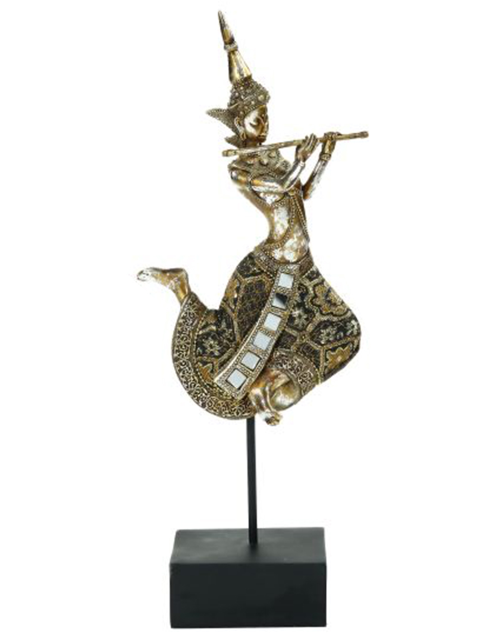 Mark Roberts Home Decor Burmese Buddha w Instrument 14 inch -C