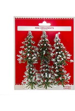 Kurt Adler Miniature Ornaments Mini Christmas Trees 1 Set of 6pcs