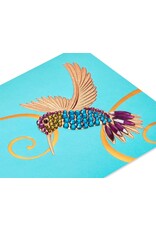 PAPYRUS® Blank Card Gem Hummingbird on Teal