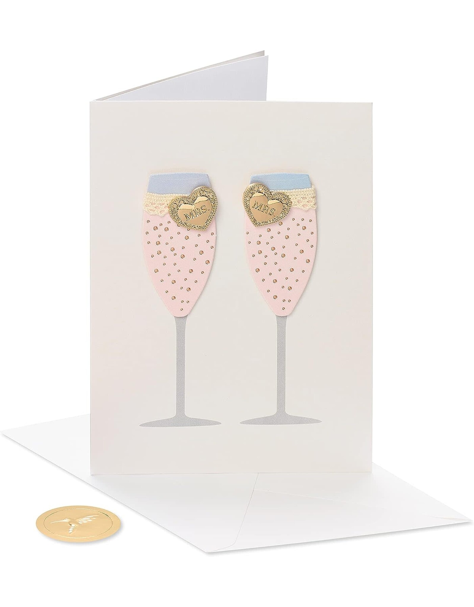 PAPYRUS® Wedding Card for Brides LGBTQIA+ Mrs and Mrs Champagne Flutes