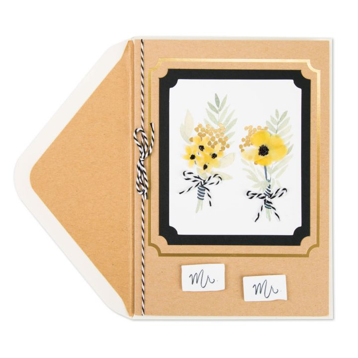 Papyrus Wedding Card LGBTQ+ Same Sex Gay Wedding Mr Mr Boutonnieres