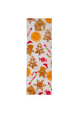 Kurt Adler Off-White Gingerbread Double Wire Ribbon 2.5x10 Yards